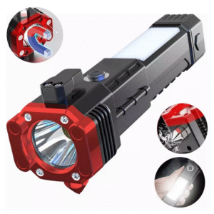 Linterna de Emergencia 5 en 1 con Martillo Rompecristales y Powerbank